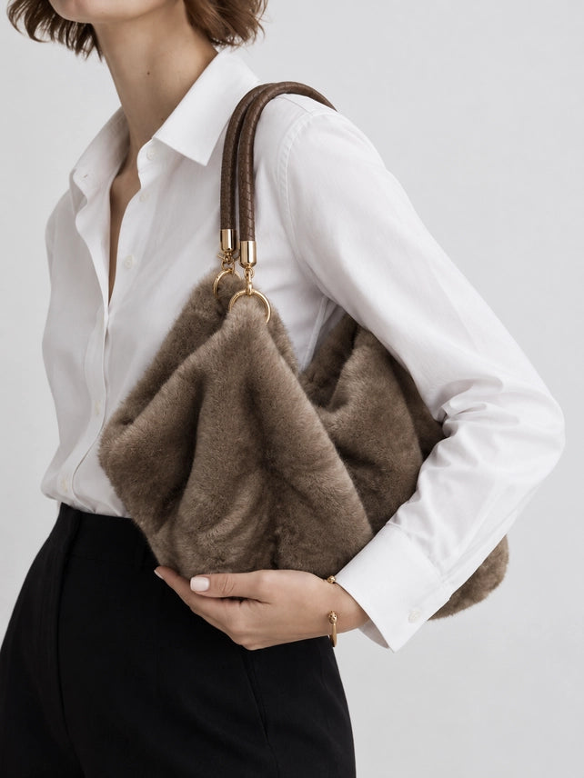 Luxe Faux Fur Slouch Bag