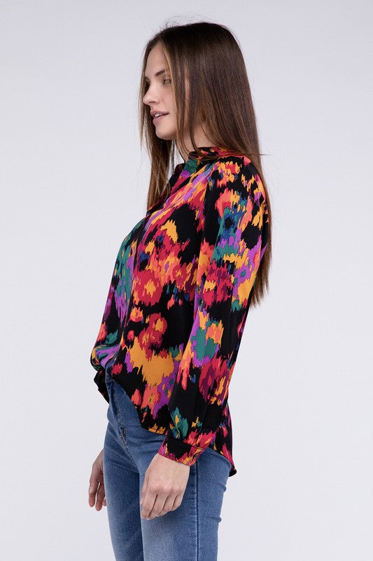 Floral Raglan Sleeve Blouse