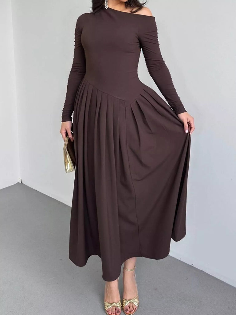 one shoulder long sleeve ruched dress Amazon.com: YMDUCH Women's Sexy Elegant One Shoulder Long Sleeve Velvet Ruched Slit Party Long Dress Black : Clothing, Shoes & Jewelry