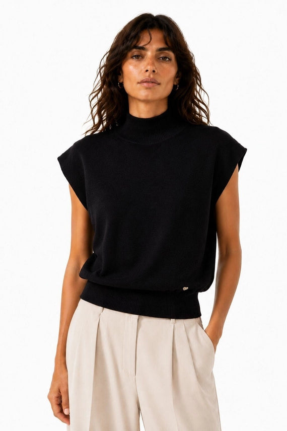 The Everyday Luxe Mock-Neck Knit Sweater