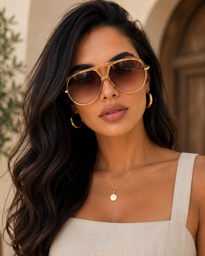 The Amalfi Golden Hour Aviator Sunglasses