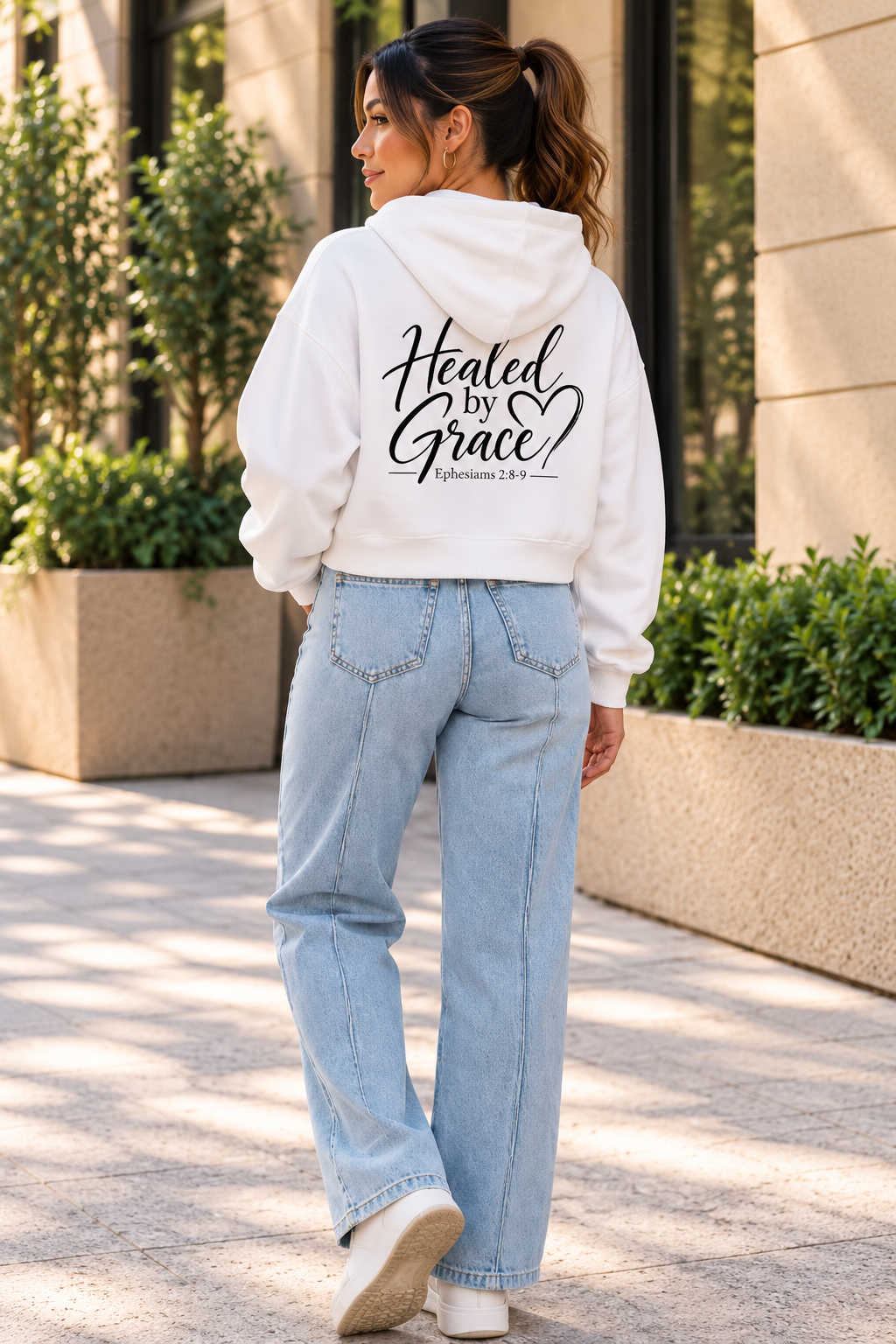Healed by Grace Cropped Hoodie – Ephesians 2:8–9