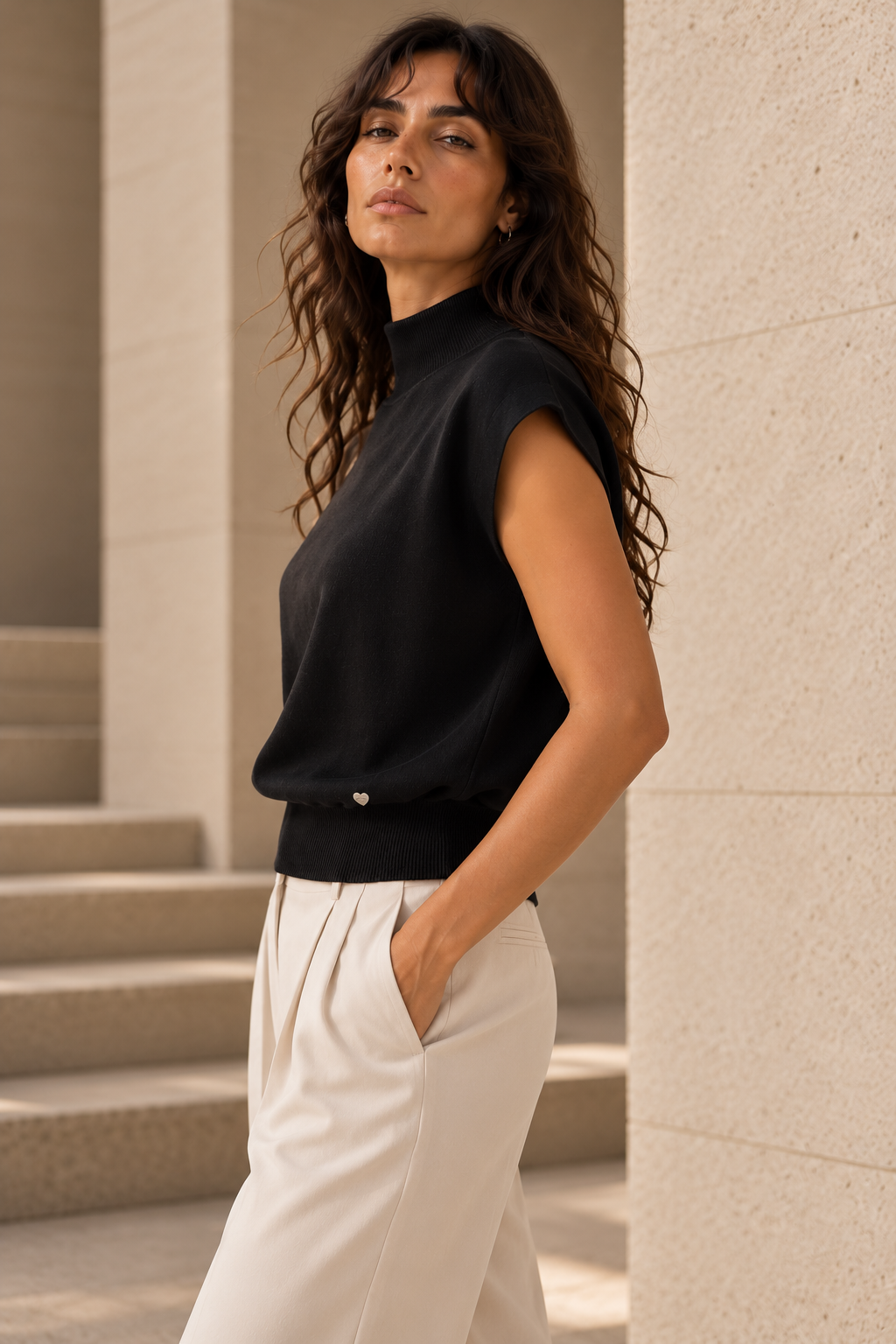 The Everyday Luxe Mock-Neck Knit Sweater