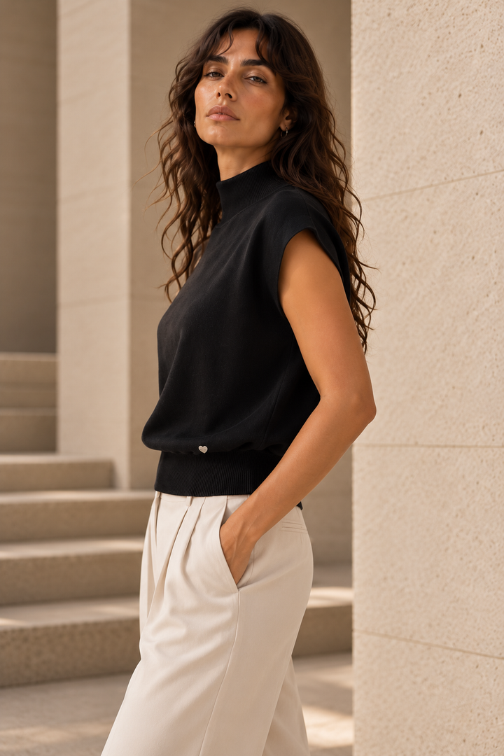 The Everyday Luxe Mock-Neck Knit Sweater