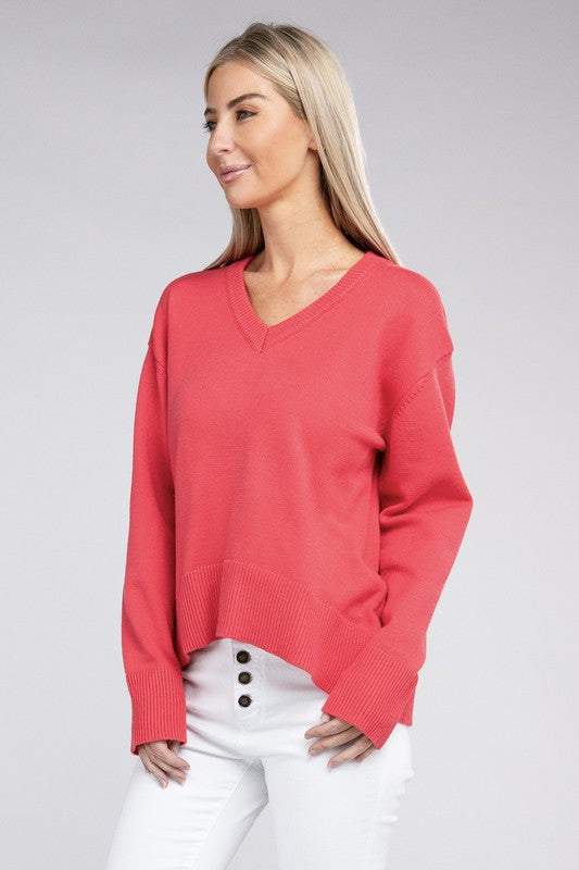 V Neck Soft Sweater