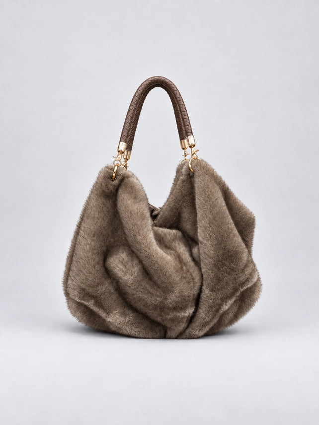 Luxe Faux Fur Slouch Bag