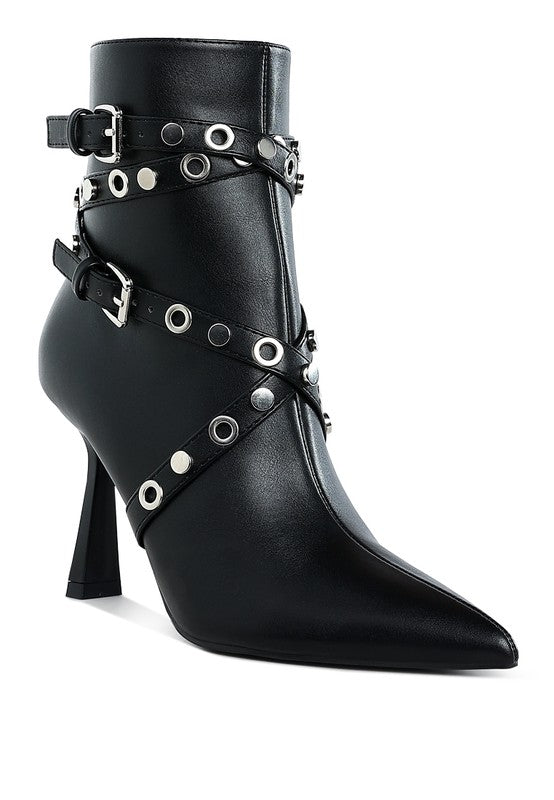 Jaunts Eyelets & Studs Harness Ankle Boots