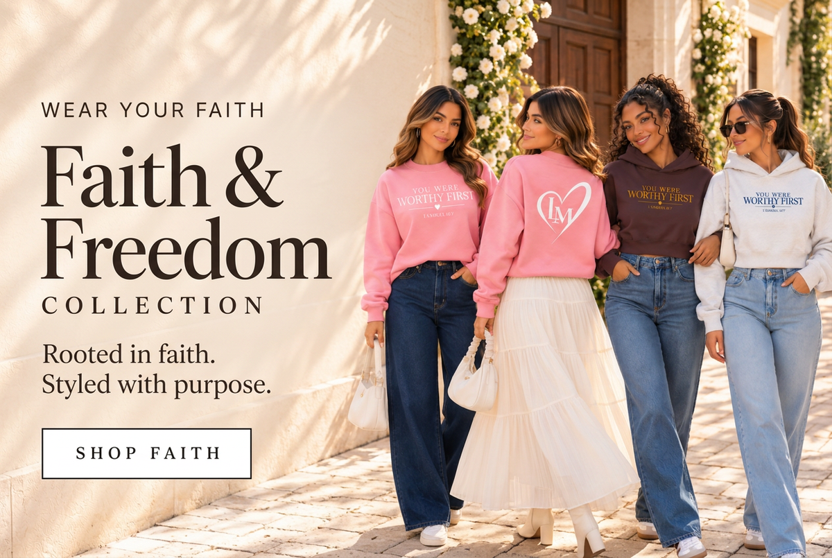Faith & Freedom desktop hero with Autumn Edit typography