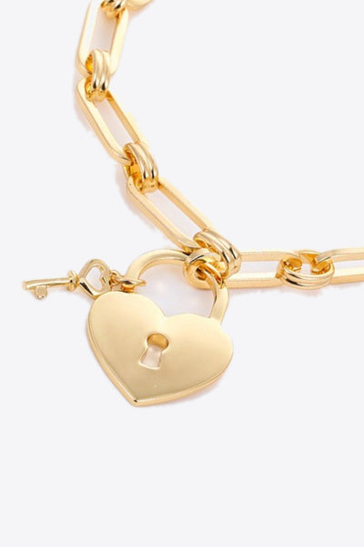 Heart Lock Charm Chain Bracelet - LoveandModesty